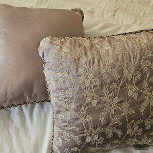 Waterford 12"x12" Accent Pillow, Corded, Hidden Zipper, Pink/Yellow Paisley